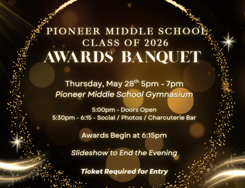 8th Grade Awards Banquet – Thursday, May 28th 5pm – 7pm