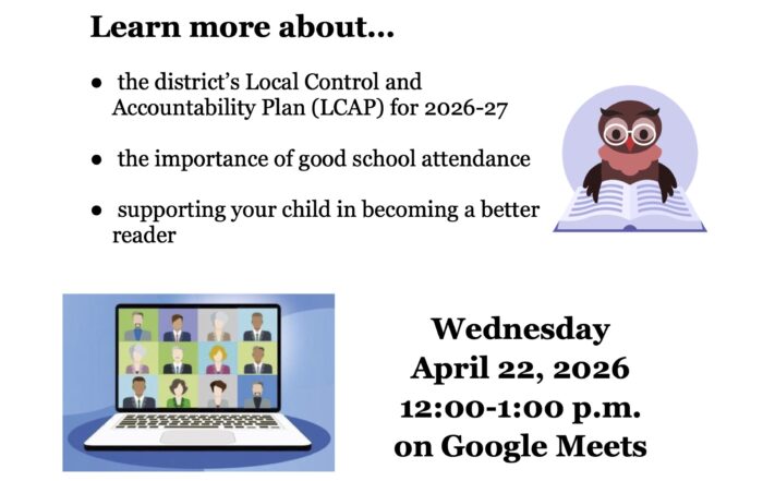 Title I Parent Education: Virtual Parent Meeting April 22, 2026 flyer